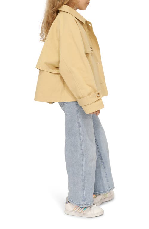 Belle & Bloom Matilda Cropped Trench Coat In Khaki