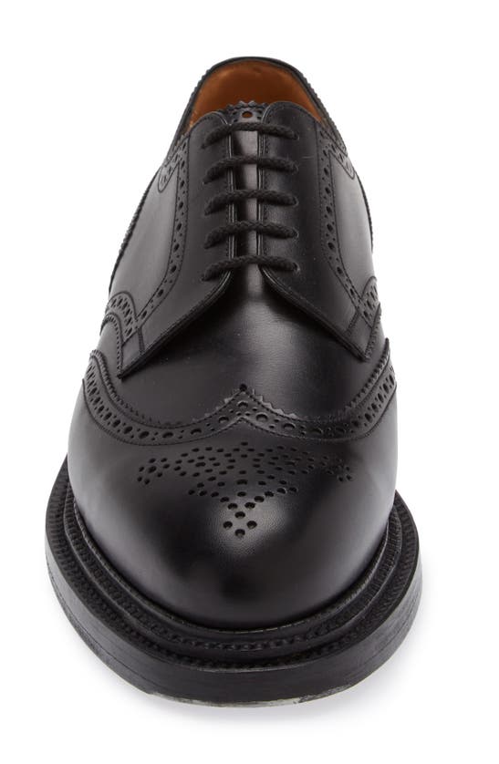 Shop Jm Weston Triple Sole Brogued Derby In Black