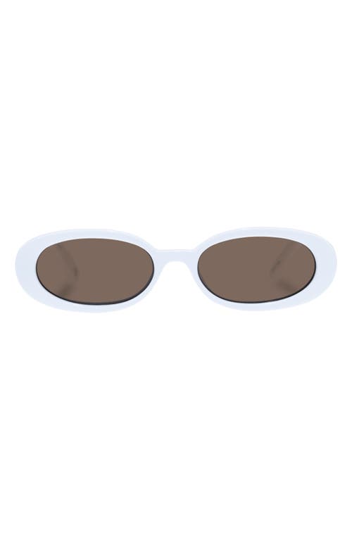 Shop Le Specs Outta Love 51mm Oval Sunglasses In White