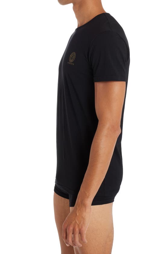 Shop Versace Medusa Head Logo 2-pack Undershirts In Black