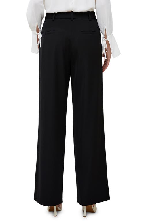 French Connection Harrie Wide Leg Suiting Pants In Blackout