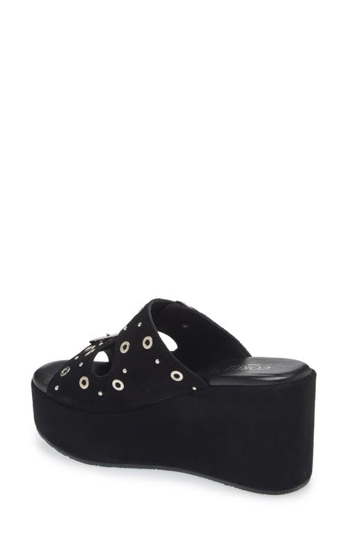 Shop Cordani Jayne Platform Wedge Slide Sandal In Crosta Nero