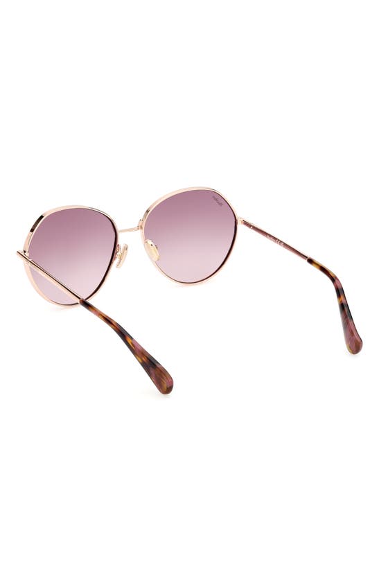 Shop Max Mara Menton 57mm Round Sunglasses In Shiny Rose Gold / Gradient