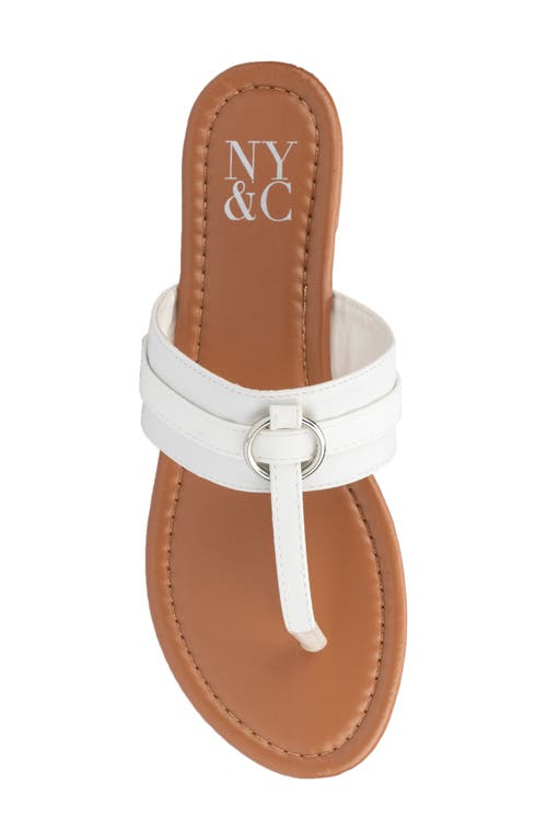 New York And Company Juliana Slide Sandal In White