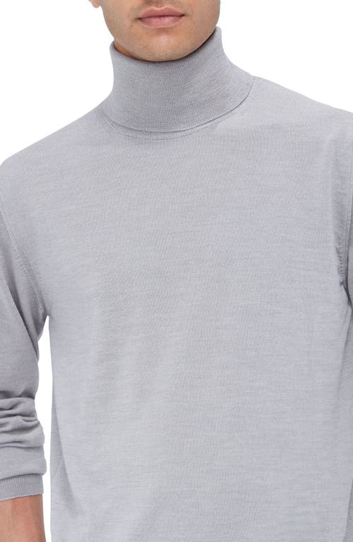 Bugatchi Sawyer Merino Wool Turtleneck Sweater In Platinum