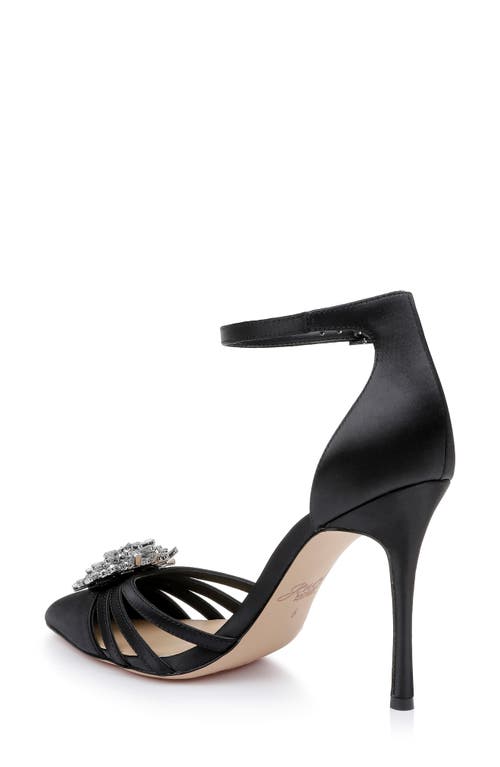 Jewel Badgley Mischka Violette Ankle Strap Pointed Toe Pump In Black