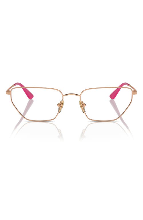 Vogue 56mm Irregular Optical Glasses In Rose Gold
