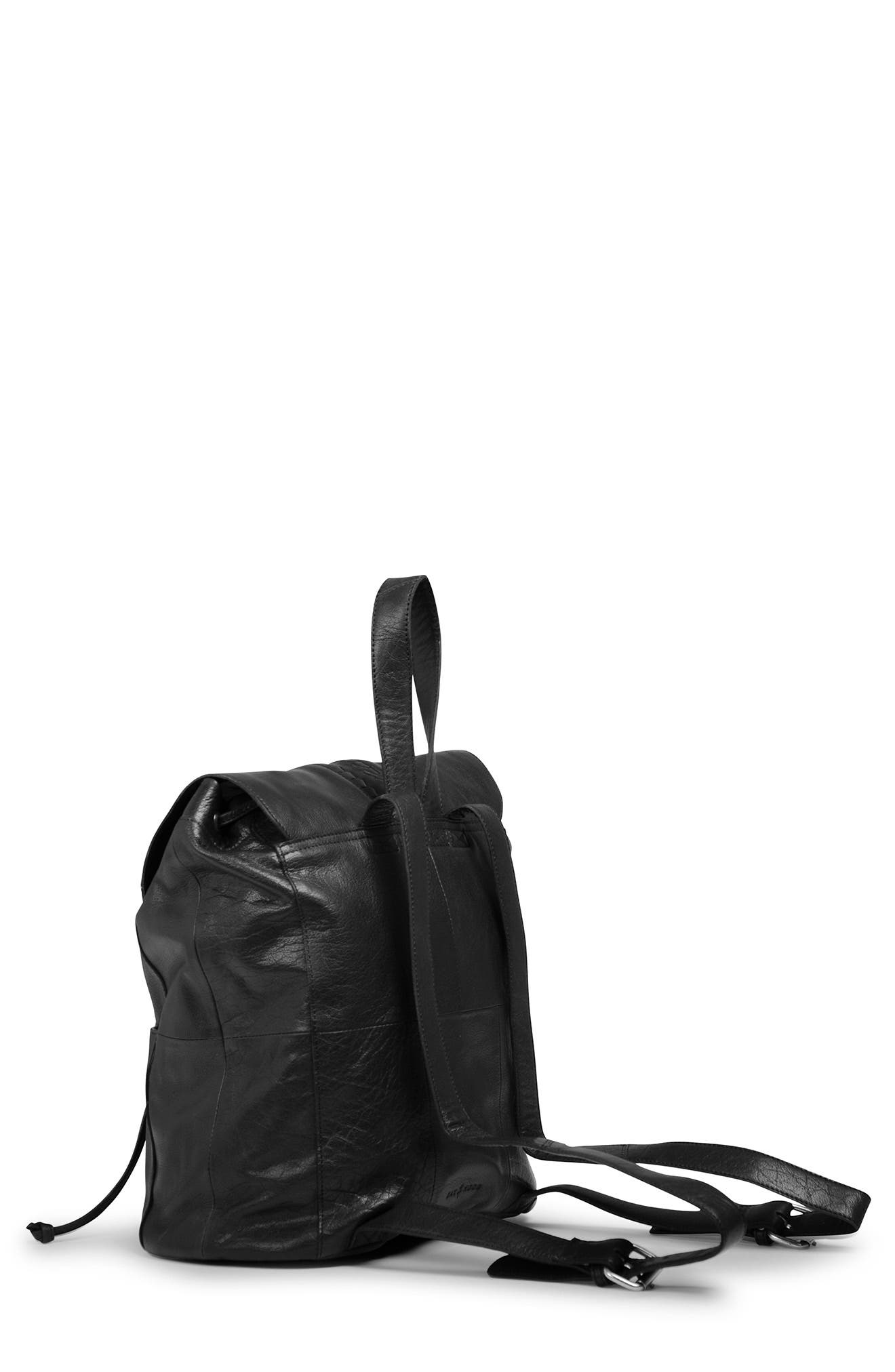 flat leather backpack