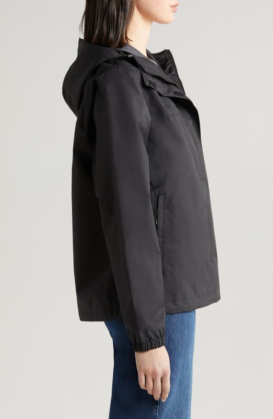 Shop Helly Hansen Vancouver Hooded Rain Jacket In Black