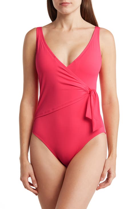 Wrap Tie Front One-Piece Swimsuit