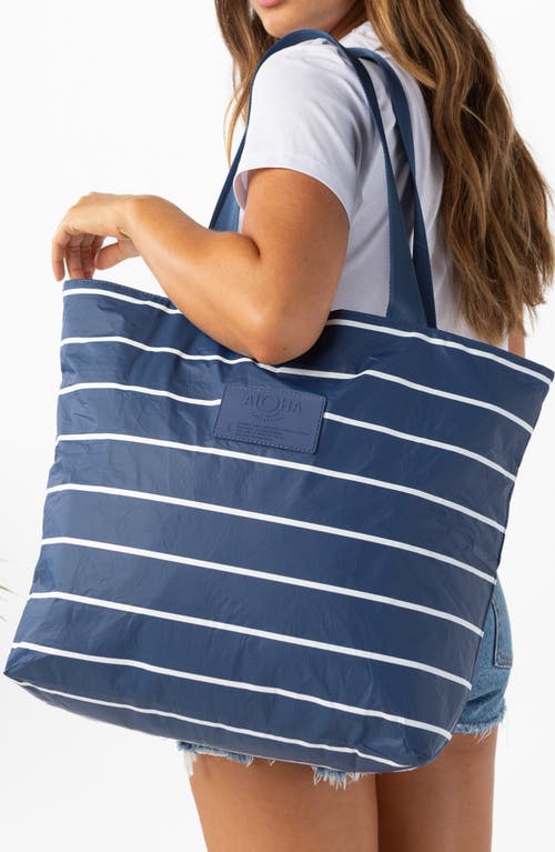 Shop Aloha Collection Water Resistant Tyvek® Tote In White/navy