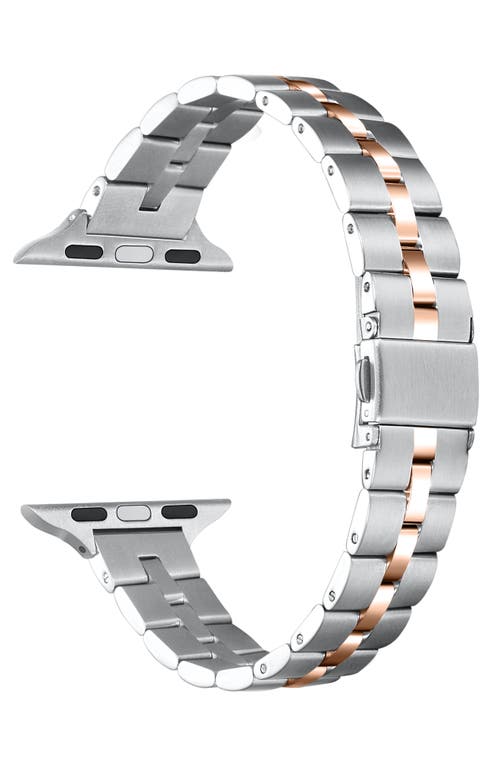 The Posh Tech Sophie Stainless Steel Apple Watch® Watchband In Silver/rose Gold