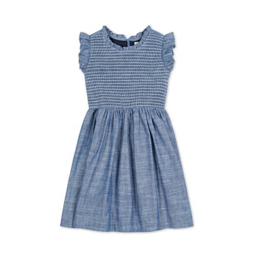 Shop Hope & Henry Girls' Organic Flutter Smocked Chambray Dress, Toddler