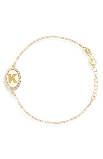 Meshmerise Diamond Initial Disc Bracelet In Yellow-k