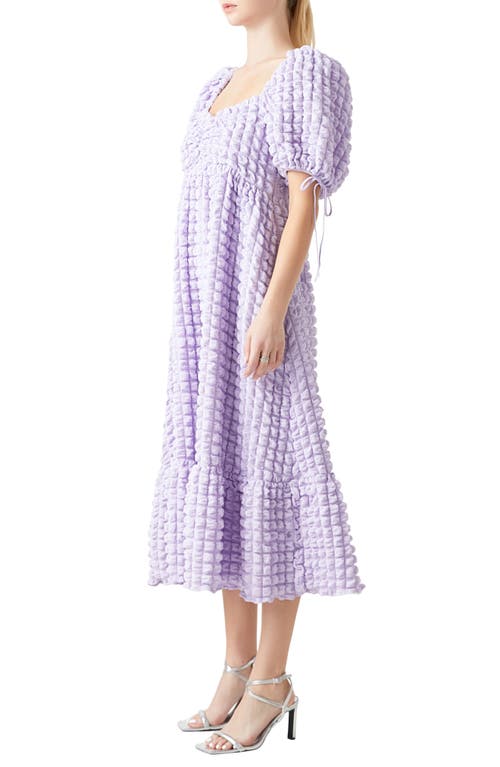 Endless Rose Texture Puff Sleeve Maxi Dress In Lilac