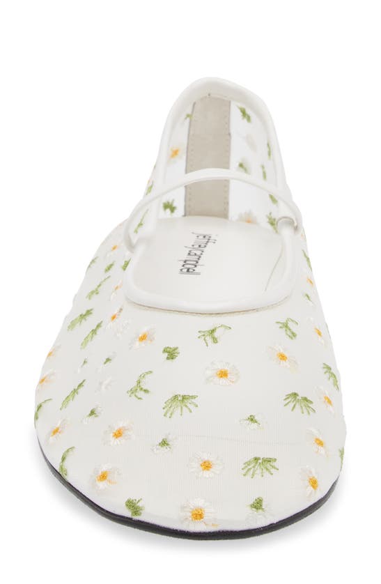 Shop Jeffrey Campbell Dancer Embroidered Mary Jane Flat In White Daisies