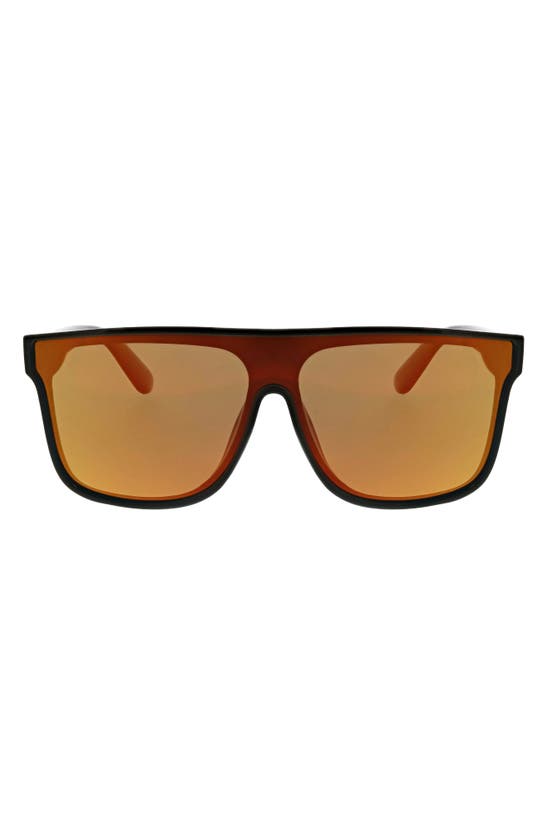 Hurley Flat Top Shield 130mm Sunglasses In Shiny Black