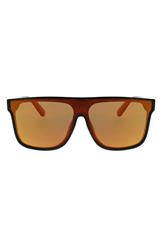 Hurley Flat Top Shield 130mm Sunglasses In Shiny Black