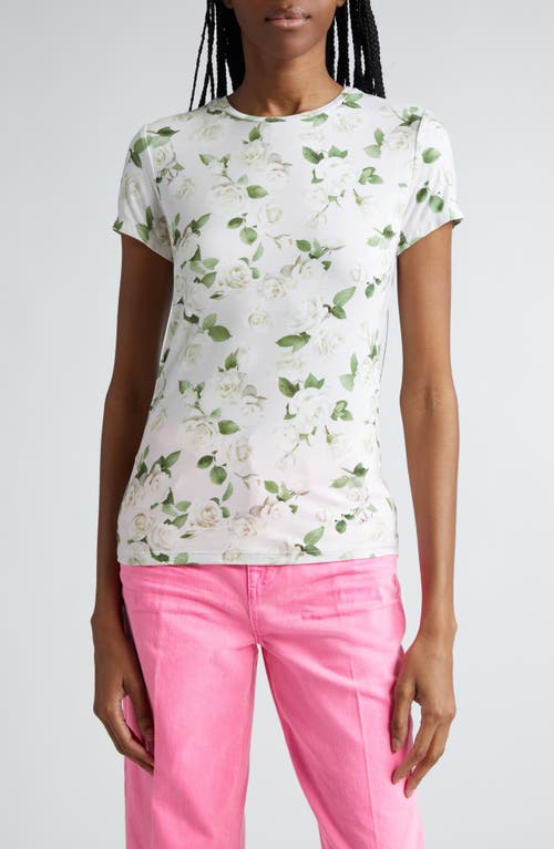 L'AGENCE Ressi Floral Print T-Shirt Ivory at Nordstrom,