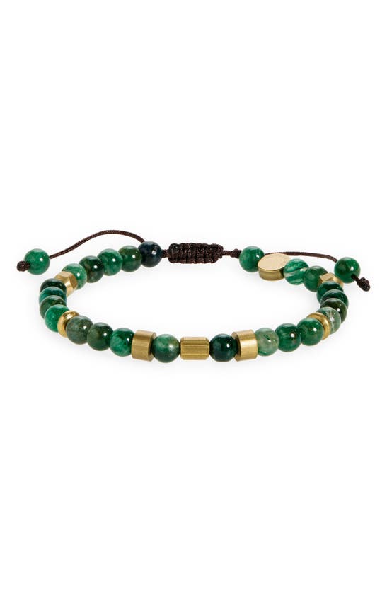 Shop Caputo & Co Stone & Bead Slider Bracelet In Green Lepidolite
