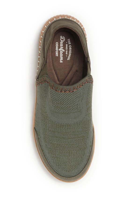Shop Dearfoams Lee Twin Gore Knit Slip-on Sneaker In Olive
