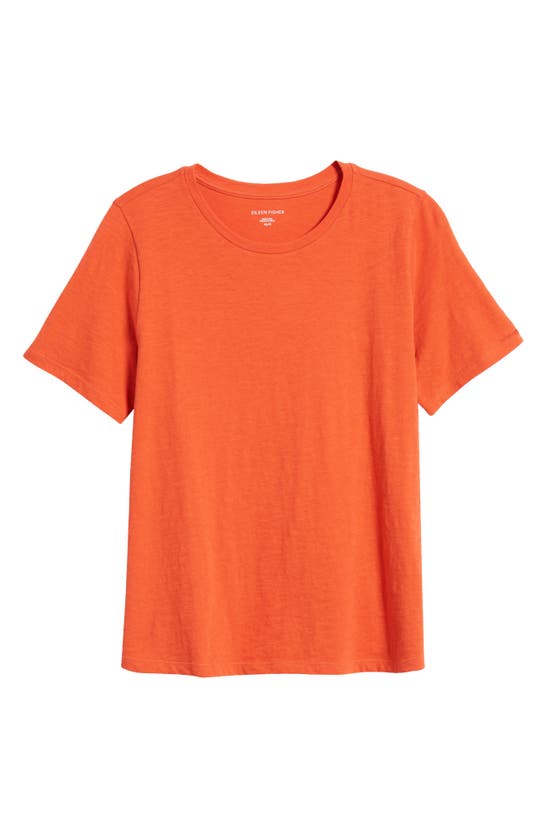 Shop Eileen Fisher Crewneck Organic Cotton Top In Flame