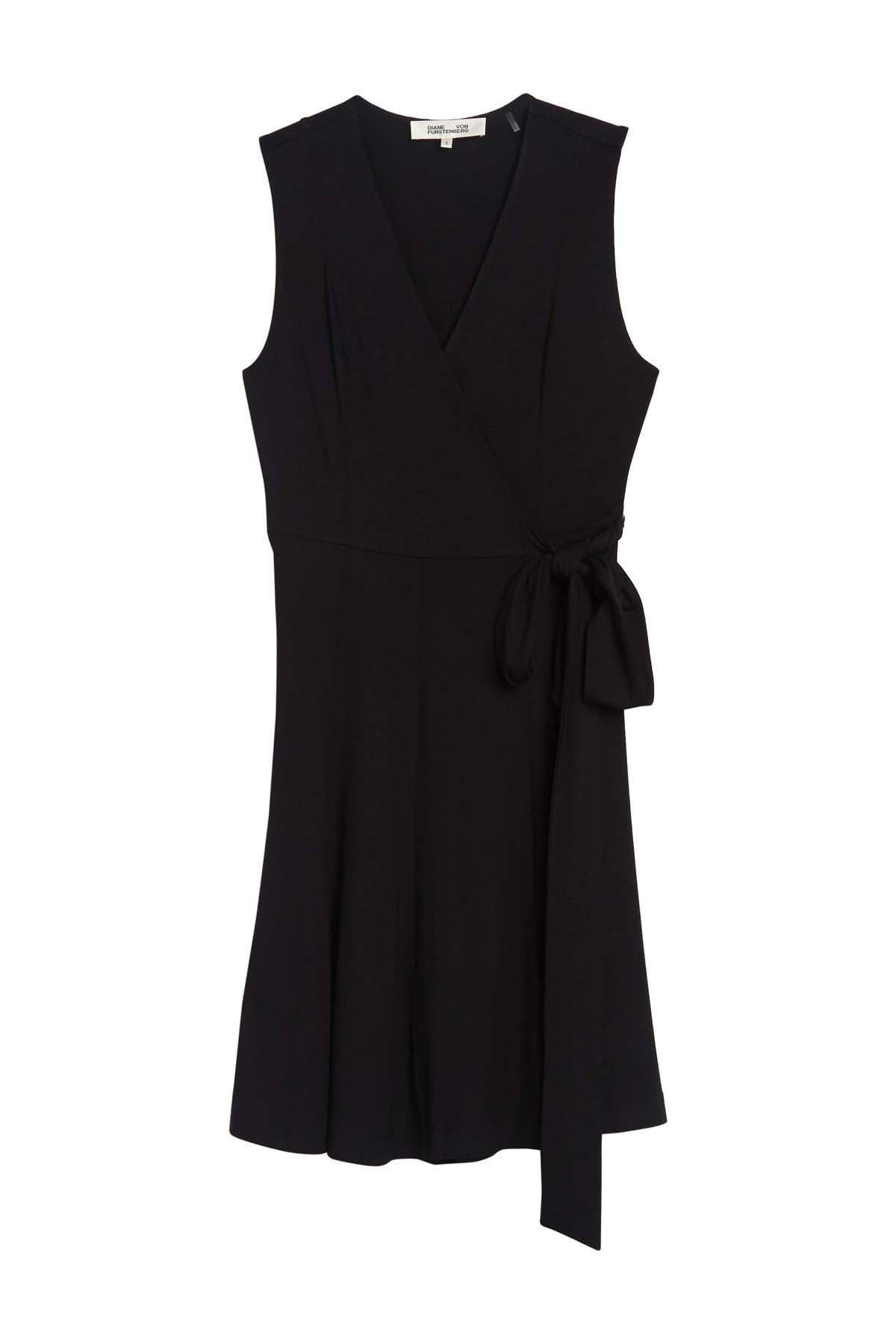 sleeveless wrap midi dress