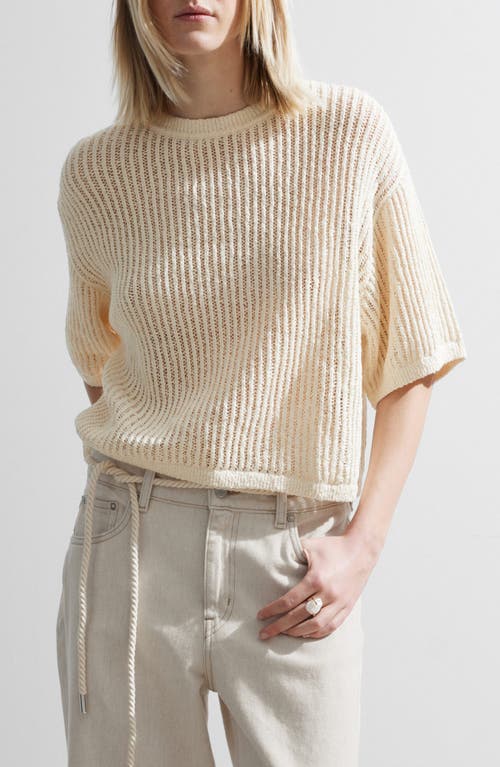 Shop & Other Stories Open Stitch Cotton Sweater In White Dusty Light