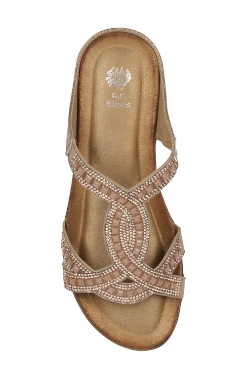 Shop Good Choice New York Alora Embellished Slide Sandal In Rose Gold