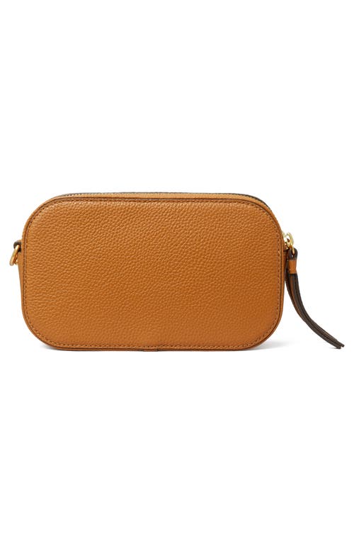 Shop Tory Burch Mini Miller Leather Crossbody Bag In Classic Chestnut