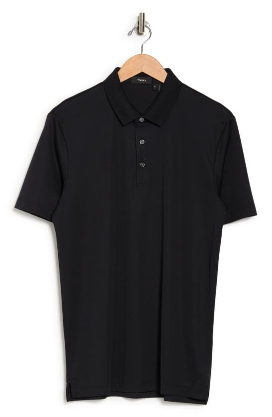Theory Short Sleeve Polo In Black