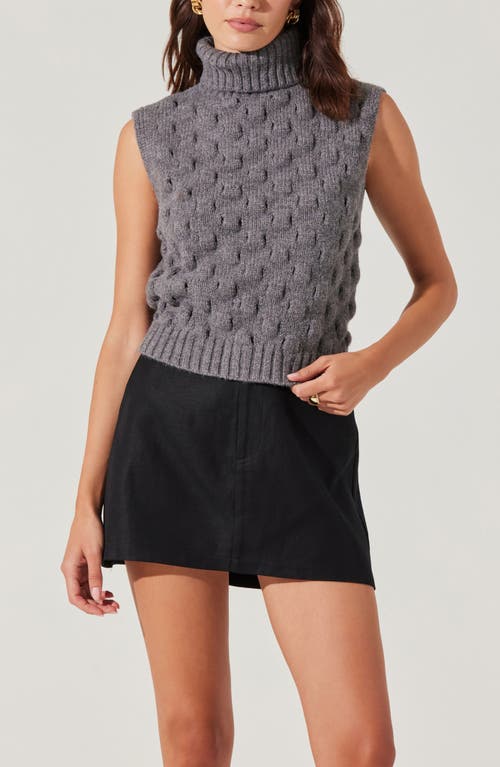 Shop Astr The Label Pattern Turtleneck Sweater Vest In Grey