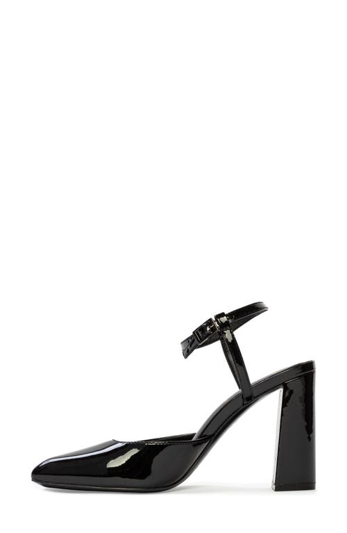 Shop Black Suede Studio Meadow 90 Ankle Strap Pump In Black Patent