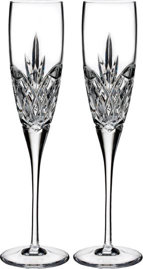 True Love Set of 2 Lead Crystal Champagne Flutes