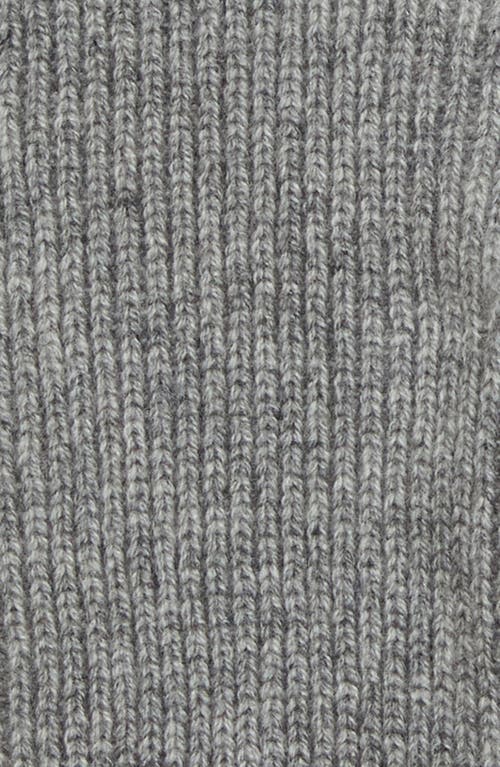 Shop Eleventy Tipped Cuff Rib Cashmere Gloves In Med Grey Ivory