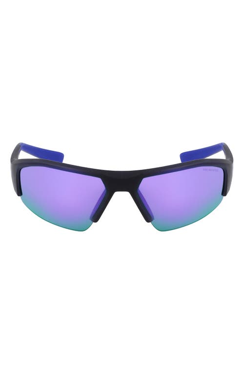 Skylon Ace 22 70mm Rectangular Sunglasses in Matte Obsidian/Violet Mirror