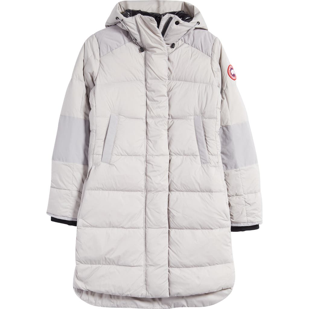 Canada Goose Alliston Packable 750 Fill Power Down Coat In Moonstone Grey/gris