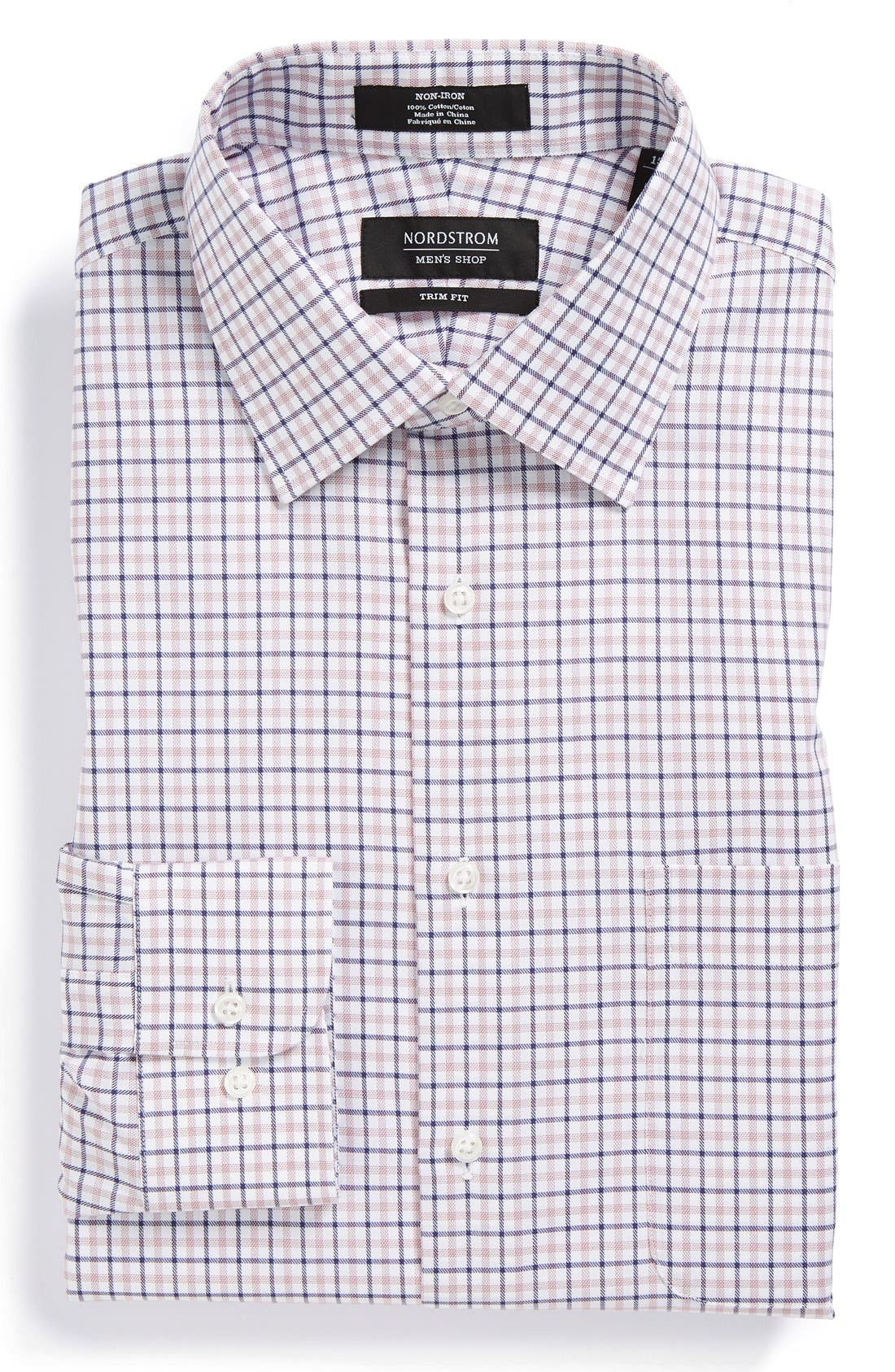 Nordstrom Trim Fit NonIron Check Dress Shirt Nordstrom