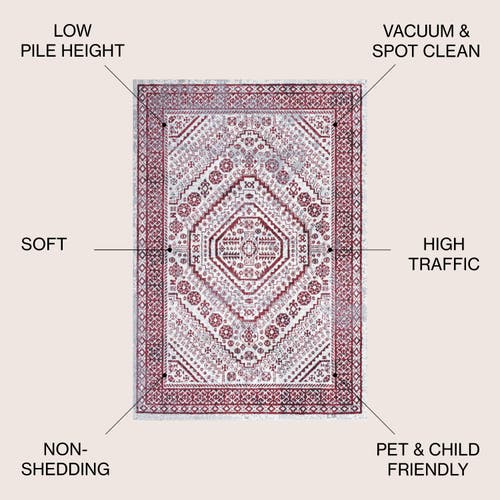 Jonathan Y Boho Cottage Medallion Area Rug In Red/ivory