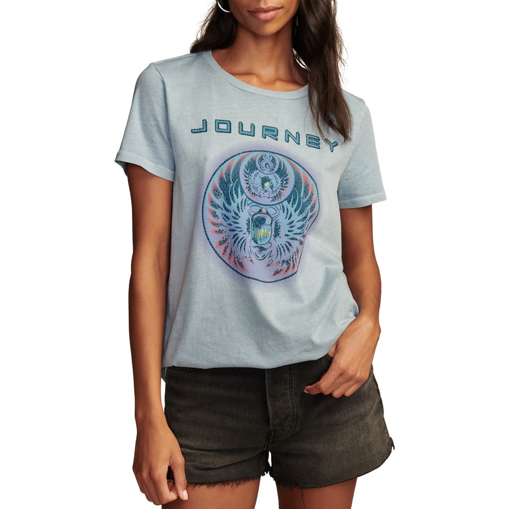 Lucky Brand Journey Crystal Embellished Graphic T-shirt In Mountain Spring