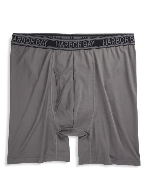 Harbor Bay by DXL Tech Stretch Solid Boxer Briefs Grey Pinstripe at Nordstrom, Big