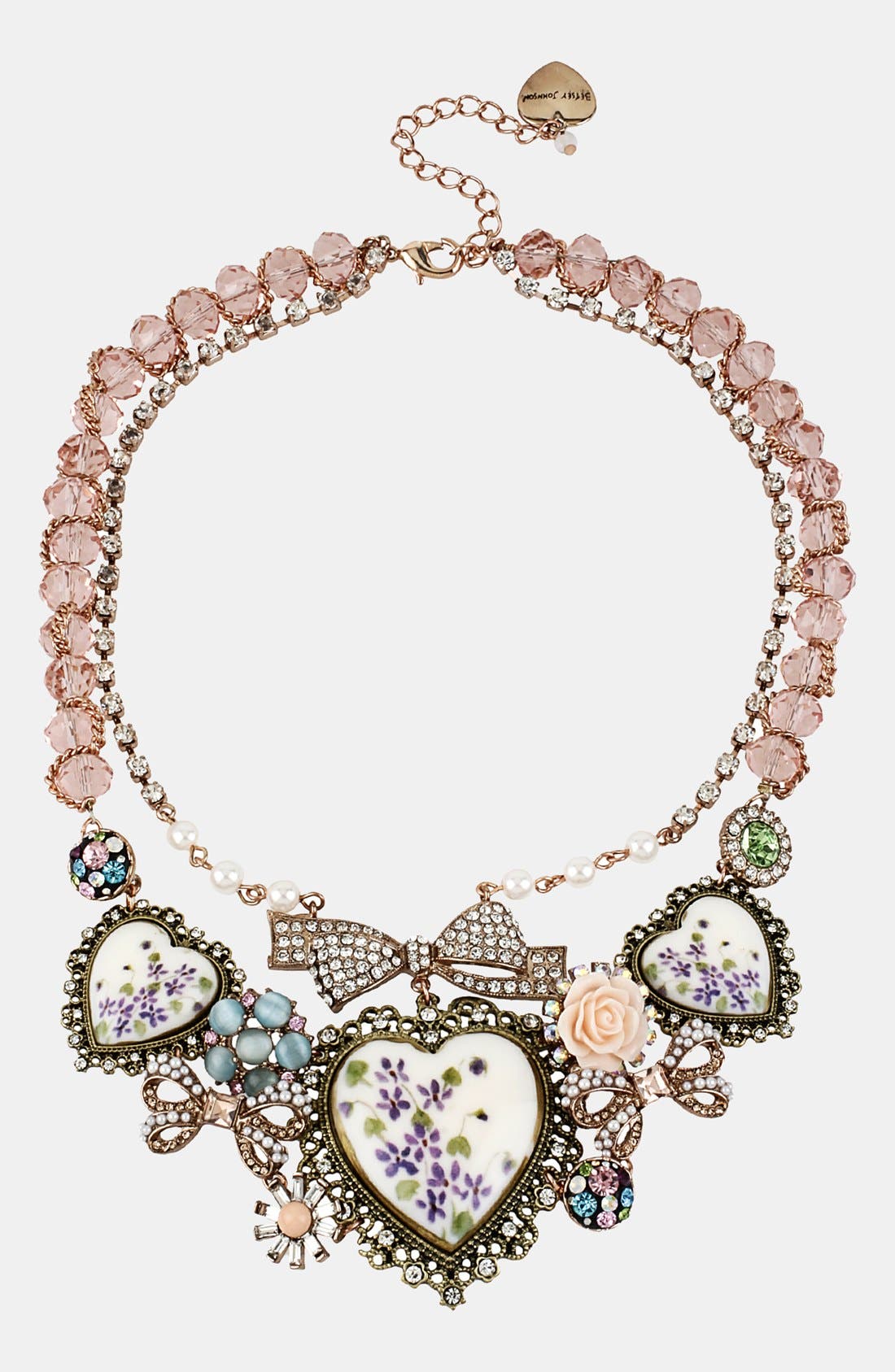 Betsey Johnson Porcelain Heart Bib Necklace | Nordstrom