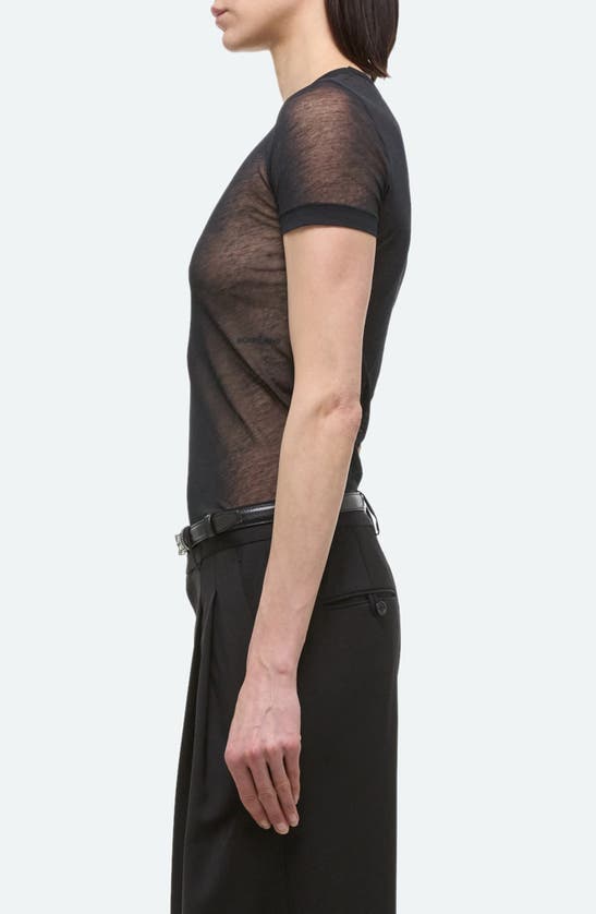 Shop Helmut Lang Zeroscape Mesh Cotton Jersey T-shirt In Black