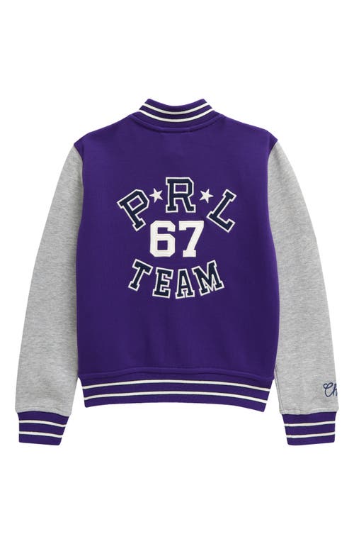 Shop Polo Ralph Lauren Kids' Stadium Bomber Jacket In Opulent Purple