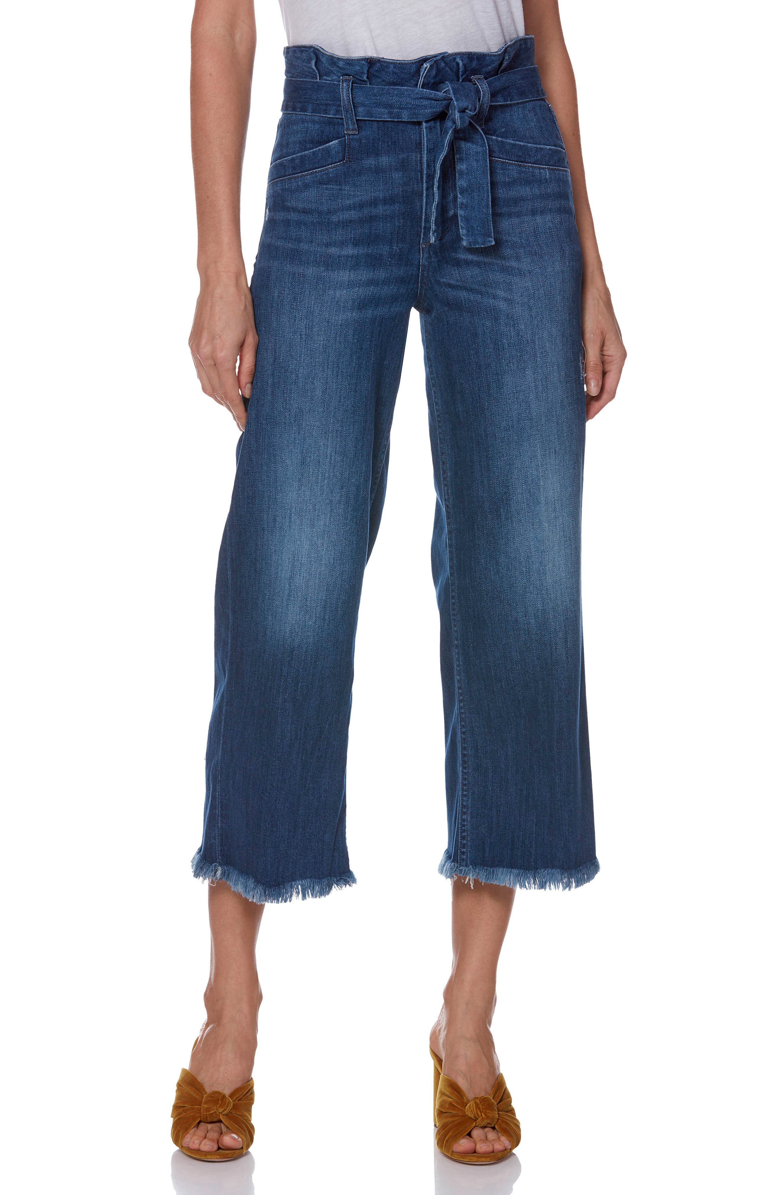 paige wide leg cropped jeans