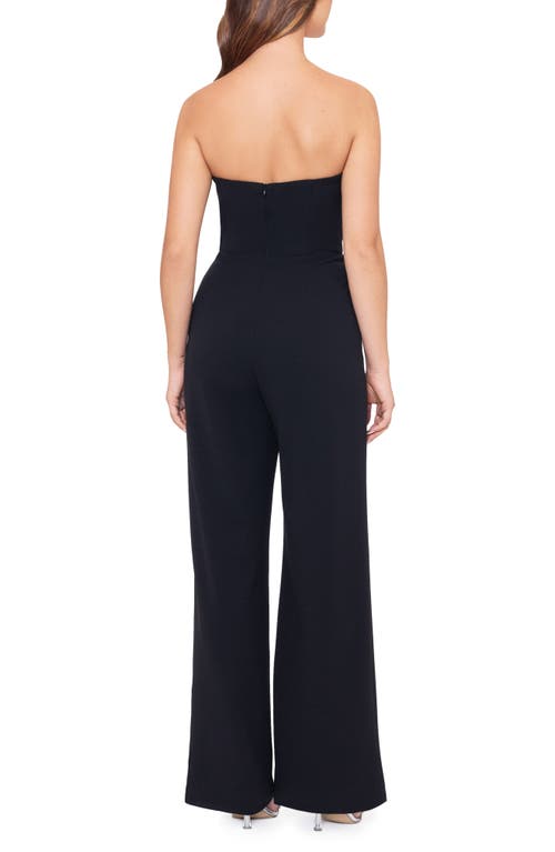 BETSY & ADAM BETSY & ADAM STRAPLESS TUXEDO JUMPSUIT 