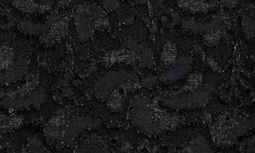 Connected Apparel Scalloped Lace Dress In Black