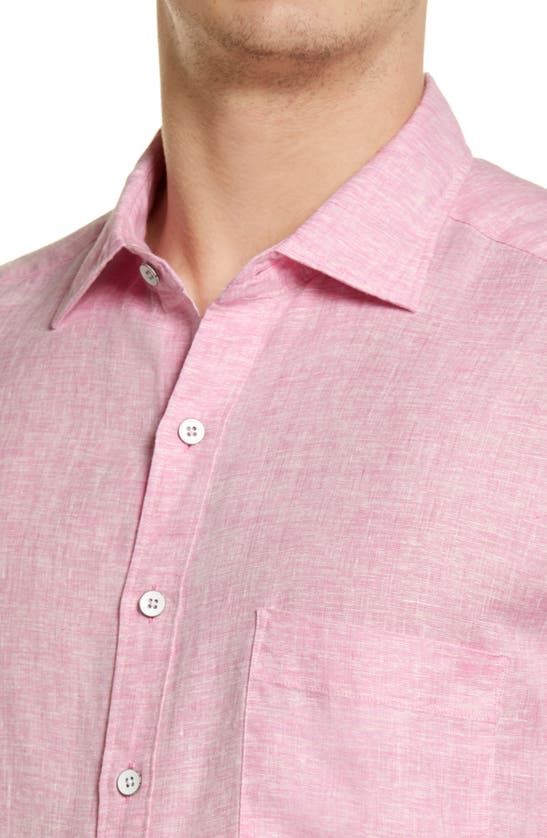 Shop Rodd & Gunn Seaford Linen Button-up Shirt In Wild Rose