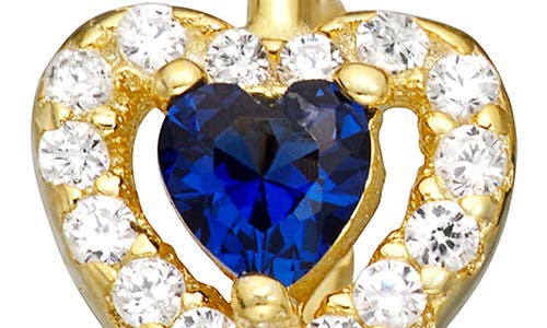Shop Fzn Semiprecious Stone & Cz Heart Earrings In Sapphire
