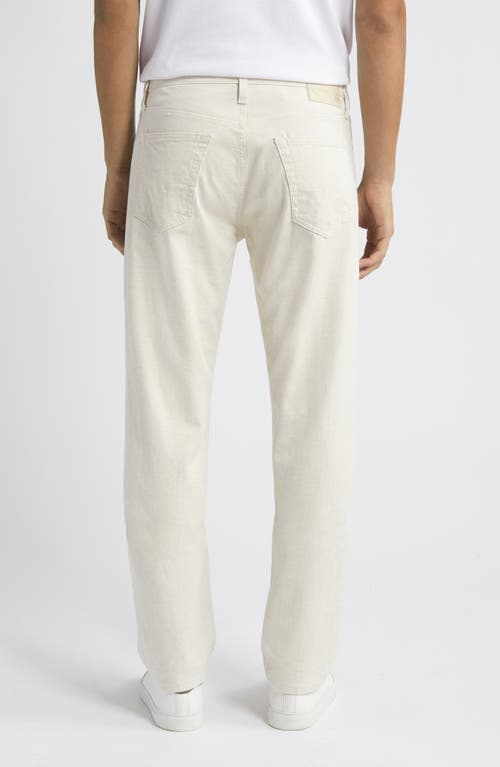 Ag Everett Slim Straight Leg Cotton & Linen Blend Jeans In Natural